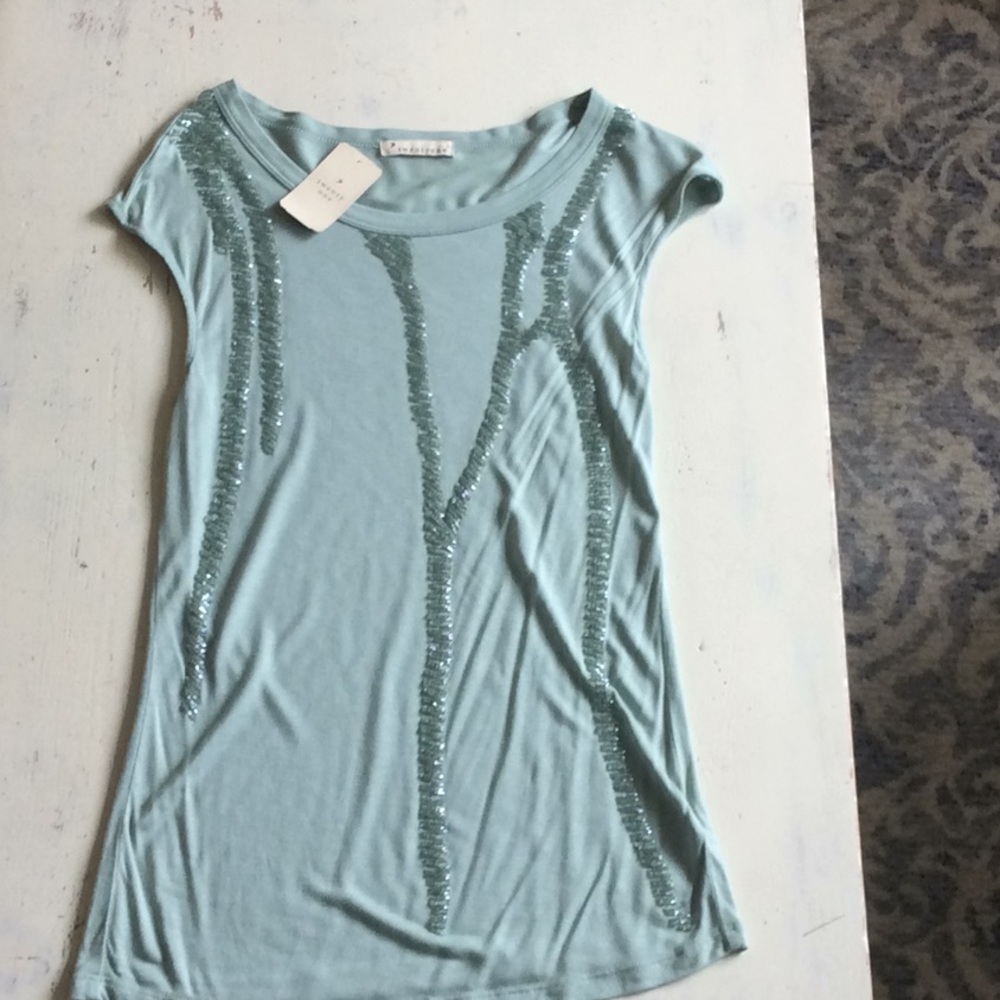 Sequined Pastel Green Top